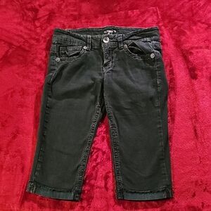 Sequin Hearts, Black Denim Capris Size 11